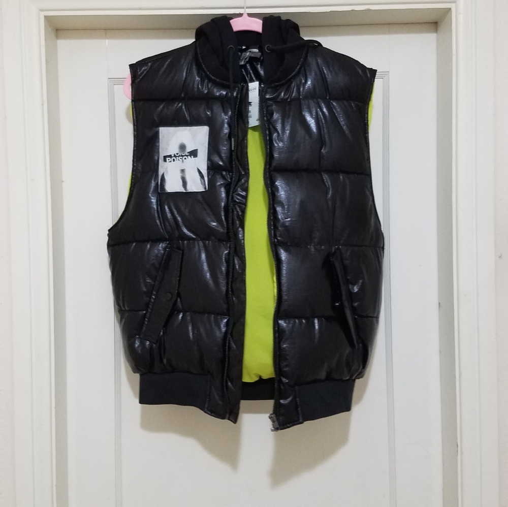 H&M divided puffed vest with hoddie size S/M